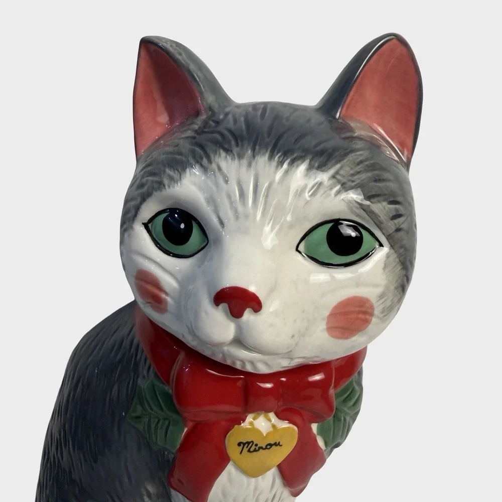 Anthropologie‎ Peluche Cat Cookie Jar Ceramic Stoneware